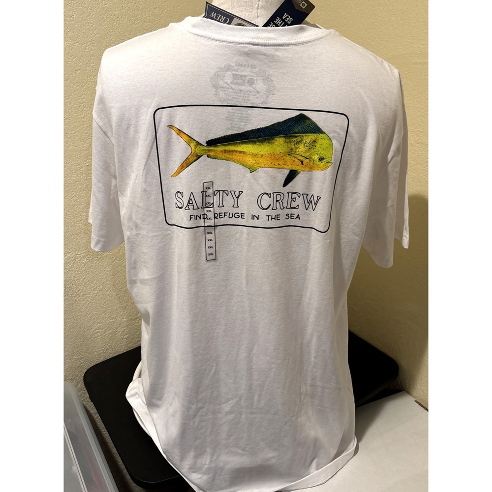Salty Crew Mens Golden Mahi Graphic T-Shirt Premium Sz XXL White NEW